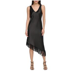 DKNY Womens Embellished Asymmetrical Slip Dress, NWT